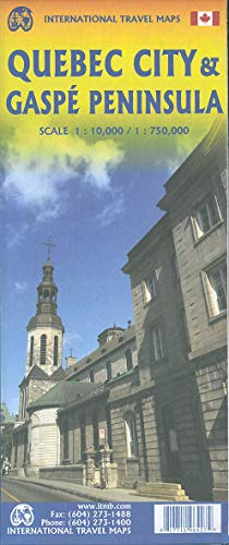 Quebec City & Gaspe Peninsula Travel Reference Map 1:10K/1:750K