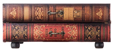 Rebecca Mobili Holzschatulle, Holztruhe mit 2 Schubladen, Holz, Vintage, Braun, für Ordnung Schreibtisch Kosmetikaufbewahrung – Maße: 13 x 30 x 21 cm (HxLxB) – Art. RE6276