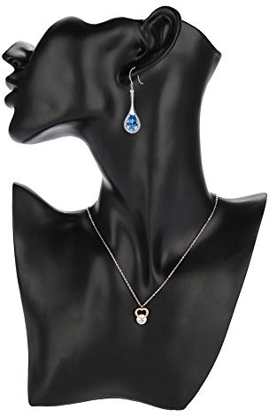 Wandisy Venta loca Sostenedor del Pendiente del Collar, Modelo del Soporte del Busto de la Cabeza del maniquí para la exhibición de la joyería de la Tienda de Modelos(Negro)