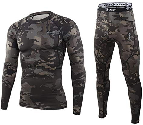 WINDCHASER Thermal Underwear Mens Set Long Sleeve Tops Long Johns Base Layer Bottom Fleece Lined for Skiing Cycling