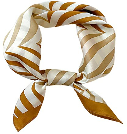 FAIRYGATE Scarfs for Women Lightweight Womens Scarf Animal Print 70 cm Silk Ladies Scarfs Small Square Satin Scarves for Women Neck Clothing Accessory Fashion Bandanas 94012