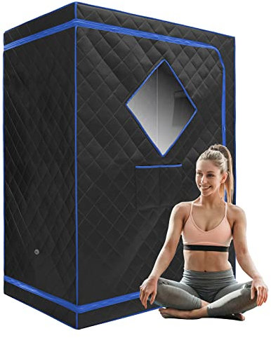 ZONEMEL Tienda de campaña de Sauna de tamaño Completo, portátil para una o Dos Personas, SPA para relajación, desintoxicación, vaporizador no Incluido (L47.24 x W31.5 x H63, Negro)