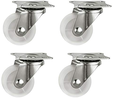 XNJIHWA 4Pcs Ruedas Giratorias Universales Rueda Pivotantes de 40cm Ruedas para Mesa de café,Armario,Banco de trabajo,Carros,Muebles,Carga de 20kg,Blanco