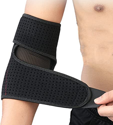 Elbow Support Brace Compression Neoprene Sleeve with Adjustable Strap Arthritis Joint Injury Pain Relief Arm Support for Women Men Breathable Tennis and Golfers Elbow Guard Protector Elbow Pad(Single)