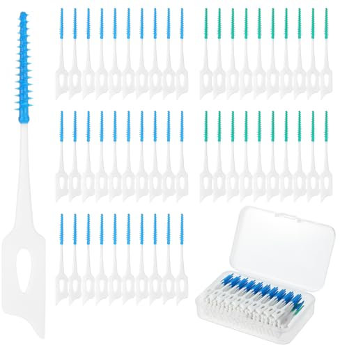 200 Stück Interdentalbürsten Mit Doppeltem Verwendungszweck Weiche Einweg Zahnseide Sticks Aus Silikon Plaque Entferner Bürstensticks Für Zähne Zahnstocher Spangenbürsten Zahnreinigung Mundpflege