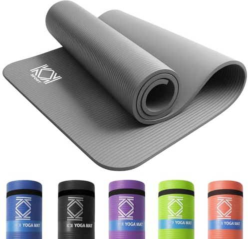Yoga Mat 15mm thick padded NBR Exercise Mats for yoga, Pilates and gymnastics suitable for both man and women with non-slip material with carry Strap for Yoga - 3 colors Black, Blue & Purple