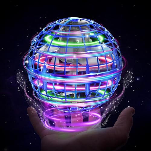 Yerdos Flying Ball Toys ，Hover Ball Cosmic Globe Boomerang,Flying Spinner Toy， UFO RGB Cool Stuff Globe Orbi Magic Boomerang Hand Controller Mini Drone