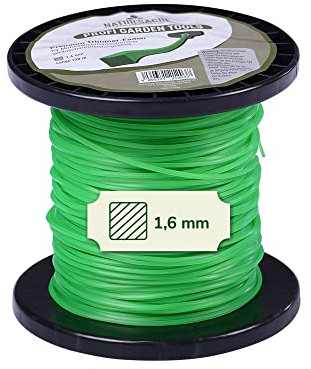 Natursache Trimmerfaden Mähfaden für Rasentrimmer in grün - Freischneider Faden extra reißfest für maximalen Schnitt und Motorsensen Leistung (1,6 mm)