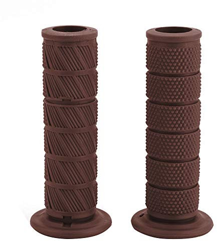 Guidon de pièces 22mm Poignées de Guidon de Moto Vintage Vintage poignées diagonales (3 Couleurs en Option)(Marron)