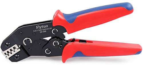 Flytuo SN-58B Crimping Tool for Open Barrel Terminals, AWG 24-16 (0.25-1.5mm²), Terminal Connector Crimping Tool for Dupont Wire EPS,SATA,PINS MOLEX,JST Terminals