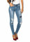 Nina Carter P100 Damen Skinny Fit Jeanshosen S-3XL Low Waist Jeans Destroyed-Effekten Used-Look Waschungseffekt, Blau (P101-5), L