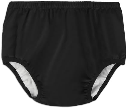 Cubierta de pañales para adultos para incontinencia, pantalones de látex impermeables activos con una capa de algodón ligeramente absorbente, pantalón de plástico reutilizables y lavables (negro, S)