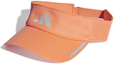 adidas Unisex - Adulto AEROREADY Running Visor, Coral Fusion / Reflective Silver, L