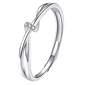 KONFEN Ring Silber 925 Damen, Fidget Ring Daumenring Verstellbar mit Zirkonia, Zehenring Zeigefinger Verstellbare Ringe Offen Fußringe Modeschmuck für Ehefrau Freundin Freund