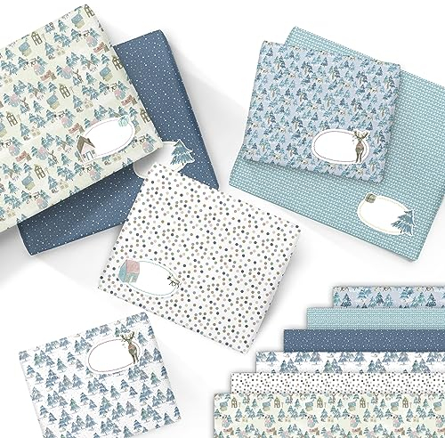 Papierdrachen 6 Bögen Weihnachts Geschenkpapier 70x50cm hochwertig bedruckt - 6 verschiedene Designs auf 100g/m² Papier - Motiv Cold Outside - Geschenke stilvoll verpacken