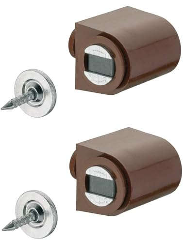 cyclingcolors 2x Cierres Magnéticos marrón redondo para Muebles, Puertas, Armarios, Cajones Pestillos Bisagra Magnética Cocina y Hogar