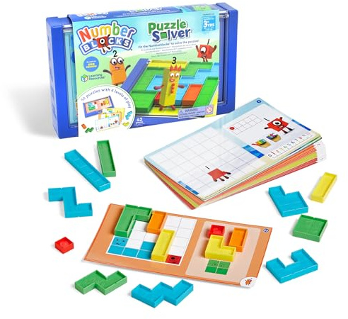 Learning Resources Numberblocks Puzzle Solver, Toys for 3 Year Old Boys and Girls, 50 Puzzles with 4 Levels of Play, Travel Games