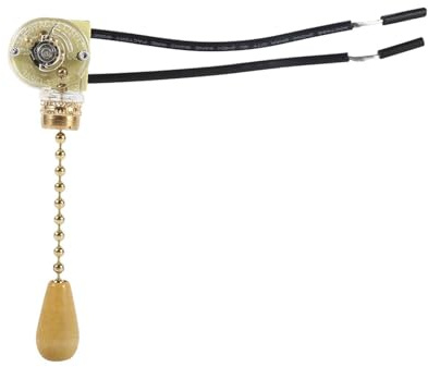 Ensemble D'interrupteurs à Chaîne de Remplacement pour Lampe de Ventilateur de Plafond, Style Vintage, 3A/250V, 6A/125V, Idéal pour la Décoration D'intérieur Rétro ou Rurale