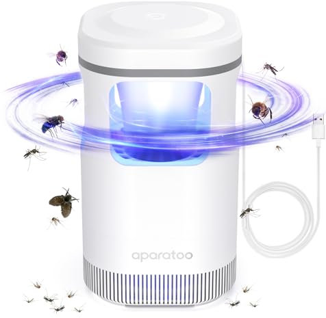 Elektrisch Fliegenfalle Insektenvernichter Elektrisch Mückenfalle Tragbare UV Fliegenfalle Mückenschutz Stumm USB Mückenlampe Moskitoschutz Insektenfalle für Haus Aussen Camping Garten Tohoyard