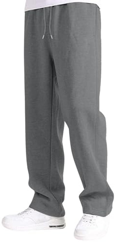 Pantaloni Tuta Uomo Lunghi Pantalone da Jogging con Tasche e Vita Elastica con Laccio Tinta Unita Sportivi Pantaloni Baggy Uomo Palestra Abbigliamento Pantalone Larghi per Running Fitness Sport