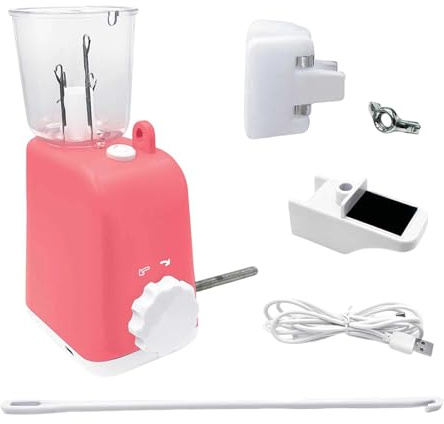 TAIZhiChen Machine à Tricoter électrique pour Crochet, Enrouleur de Fil, Machine à Tisser Pratique pour Le tressage DIY, Rose