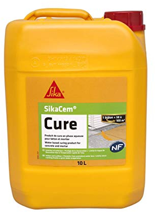 SIKA - Produit de cure pour béton et mortier - SikaCem Cure Blanc - Sol/Façade - Empêche l'évaporation de l'eau - Protège le béton - Limite le risque de fissures - S'applique au pulvérisateur - 10L