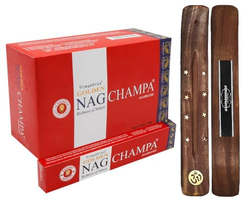 Aromasenses. - Rökelse Golden Nag Vijayshree - 12 lådor med 15 gram vardera (Champa)