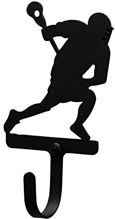 Village Wrought Iron Lacrosse Player Wall Hook Decorative Small