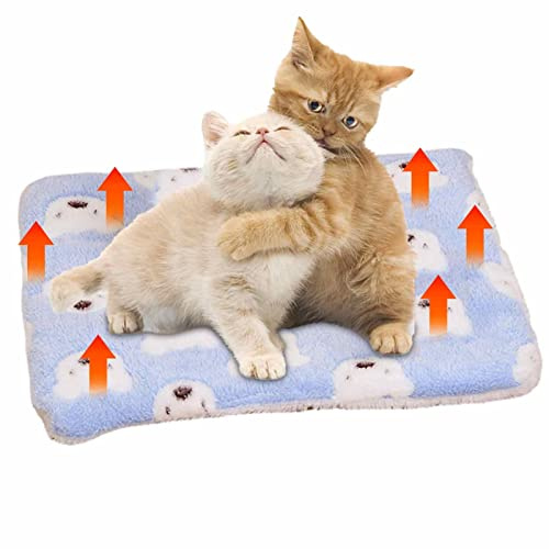 higyee Couverture apaisante pour Chat,Couvertures pour Compagnie en Flanelle Super Douces et Chaudes | Coussin Chaud pour Chien Chat Lavable en Machine pour l'hiver par Temps Froid