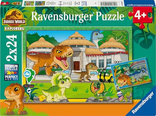 Ravensburger Jurassic World Toys (Explorers) - 2x 24 Piece Jigsaw Puzzles for Kids Age 4 Years +