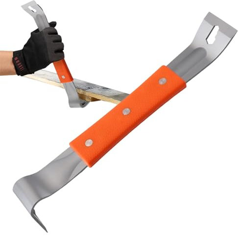 Barra di piccola, barra di - Barra piatta per con impugnatura in gomma - piede di porco in acciaio inossidabile, strumento multifunzionale per la rimozione del battiscopa per falegname, rimo