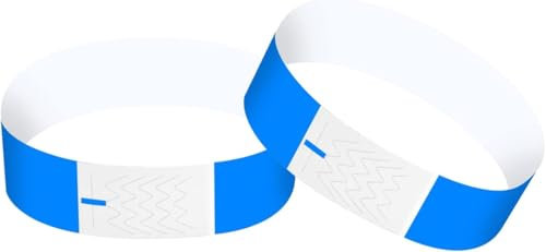 MEXRUMI 100 Piezas Pulseras Para Eventos,Pulseras Para Fiestas,Pulseras Impermeables Para Festivales,Pulseras De Entrada Para Control Y Seguridad En Eventos Y Funciones(Azul Y Rosa)