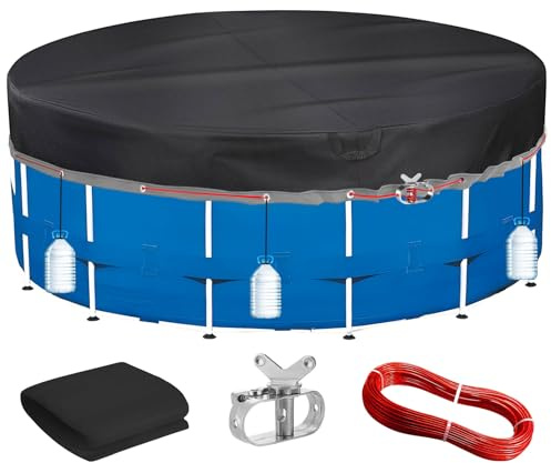 PATWING Poolskydd rund 420D Ø310 x 30 cm Ø260-305 cm öljetter