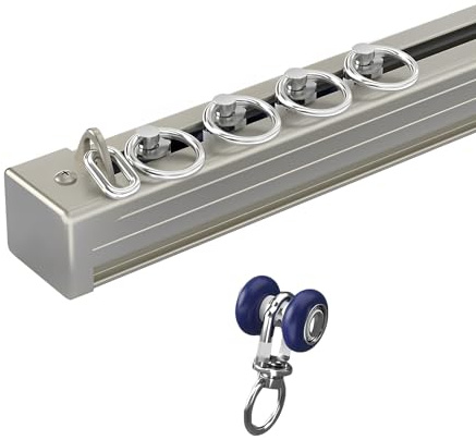 Robusto binario per tenda in alluminio, divisorio per tende camper, guardaroba e tendaggi per finestre, 1,2 m, finitura champagne, perfetto per uso domestico e in viaggio