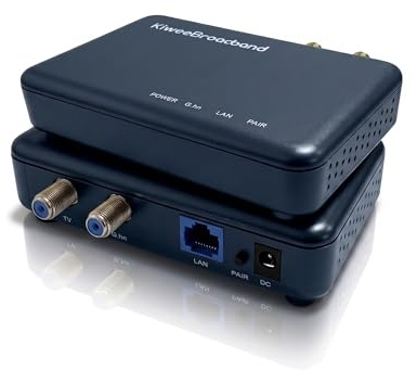 Broadband KB-G3-01 Adaptateur G.hn Wave 2 coaxial – 2,5 Gbps Ethernet Over Coax (Ethernet coaxial, 1,6 Gbps Coax), Faible Latence, TNT & TV Satellite, Plug & Play, Non DOCSIS, Pack de 2