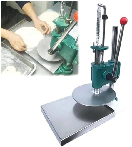 Pressa manuale per impasto, in acciaio inox, con spessore regolabile, include 200 cerchi da forno in pergamena, perfetta per torte, pasticcini e pane