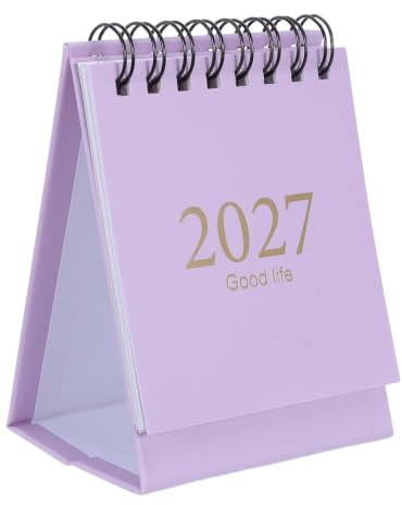 KOCKSHION Små Stående Bordskalender Månaders Flip från Jan till Estetisk Mini Kalender med Tjockt Papper och Trådspiral för och Hem