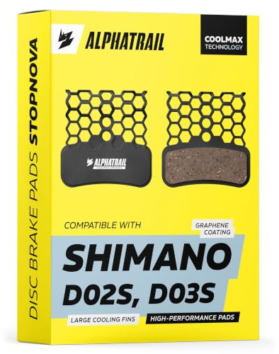 Alphatrail StopNova Coolmax Scheibenbremsbeläge für Shimano D02S, D03S, Saint, Zee, SLX, BR-MT420 Bremsen I organisch I 1 Paar
