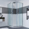 IMPTS Duschkabine Viertelkreis 90 x 90 cm mit Duschtasse & Ablauf, Runddusche Duschabtrennung Viertelkreis Dusche Schiebetür Viertelkreisdusche, NANO Glas, Höhe 195cm