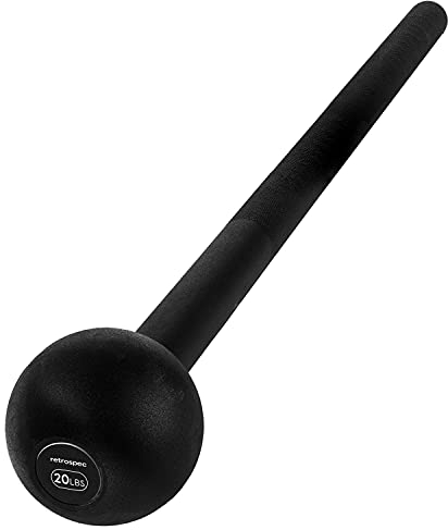 Retrospec Steel Macebell 5 to 30lbs for Men & Women Steel Mace Strength Training & Full Body Workouts, Matte Black