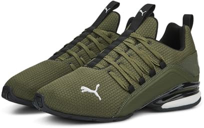PUMA Herren Axelion Refresh Laufschuhe 40.5, Green Moss Black Feather Gray