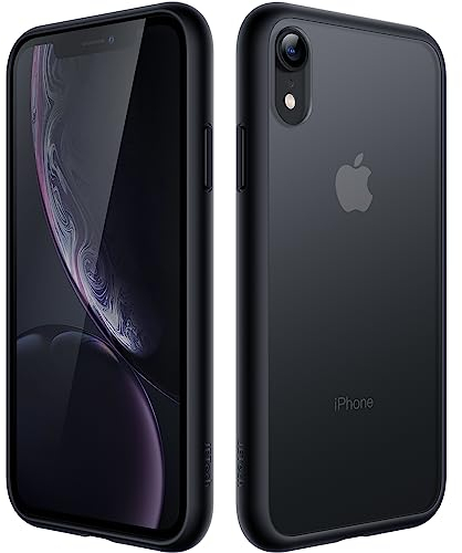JETech Matt Hülle für iPhone XR 6,1 Zoll, Stoßfest Militärstandard FallSchutz Handyhülle, Mattierte Durchscheinende Rückseite Schutzhülle, Anti-Fingerabdruck (Schwarz)