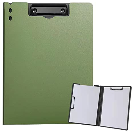 ZMREN Klemmbrett, A4 Kunststoff Klemmbretter Mit Doppelclip, Standard A4 Letter Size Klemmbretter, Geeignet für Büroangestellte, Studenten, Lehrer (31,5 cm x 22,5 cm) - Grün