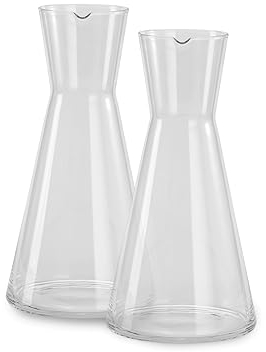 ECHTWERK Jarra de agua/universal, 1500 ml, juego de 2 - Jarra de cristal con función de vertido. Ideal para agua, limonada, vino, apta para lavavajillas, 26,8 x 13,6 cm