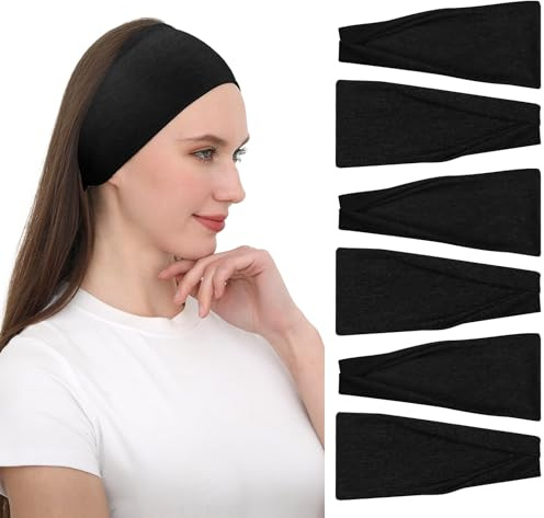 RITOPER Black Workout Head Bands for Women's Hair, Buttery Soft Non Slip Wide Thick Headbands, Solid Headband Hair Bands for Yoga, Running, Spa Day, Sports, Travel, Fashion