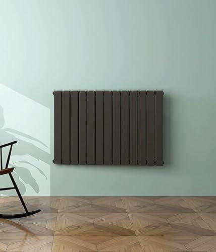 600 x 884mm Bathroom Radiator Anthracite Horizontal Column Flat Panel Designer Signle