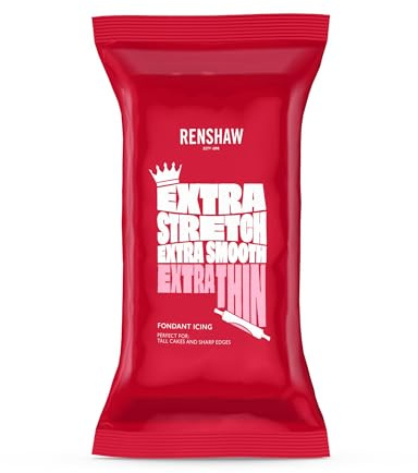 Renshaw - Extra Fondant Pink 1kg, Pâte à Sucre Extra Élastique Goût Vanille, pour Recouvrir Gâteaux et Pâtisseries, Rose, 1 kg