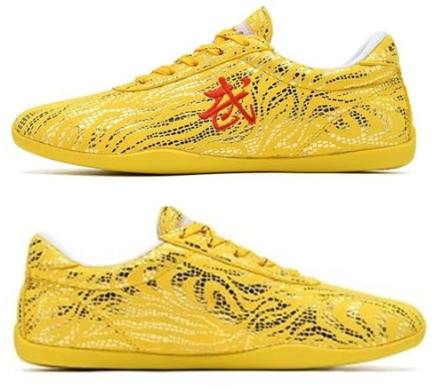 Wushu Training Shoes,Kung Fu Shoes,Tai Chi Martial Arts Shoes,Kung Fu Sports Sneakers,Boxing Taekwondo Training Shoes for Kids Men Women Leather Non Slip Kung Fu Shoes(Size:35 EU/4.5 US,Color:Yellow)