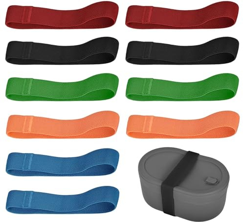 JDCMEI 10 stycken bentolådsremmar, elastiska gummiband för bento-lådor, fästremmar för bento-lådor, lunchlådor gummiband, låda bento-boxrem för skola kontor camping utomhus picknick