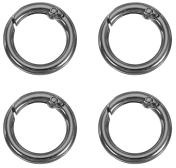 PATIKIL Anelli A Molla A O, 4Pz 1 Pollice Clip Metalliche Tonde Portachiavi Fibbie A Scatto Per Portachiavi Borse Borsette Cinturini Guinzagli Per Cani DIY Artigianato, Nero 25mm